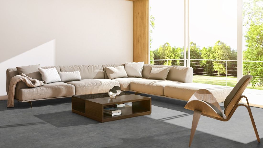 Skaben Design Rhino Click 55 smart Beton Modern Grau Fliesenoptik 4V Trittschalldämmung Raum3