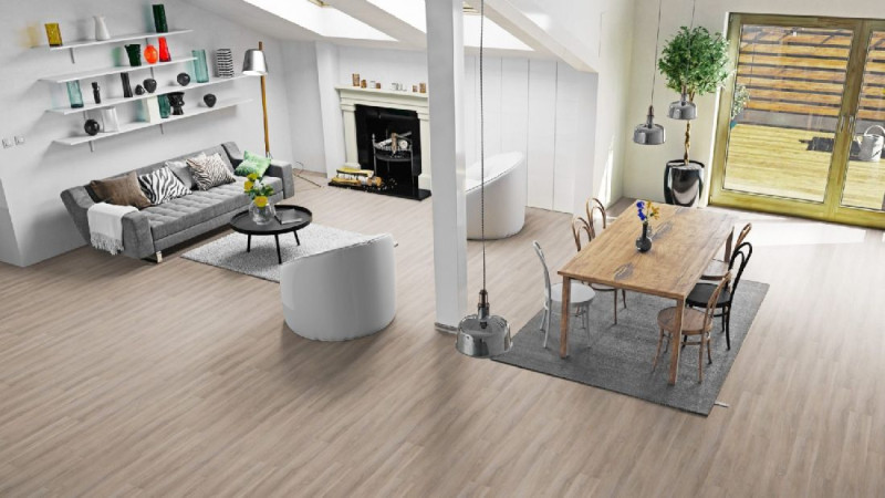 Skaben Vinylboden Design Rhino Click 55 smart Eternal Eiche Greige 1-Stab Landhausdiele 4V Trittschalldämmung main product photo
