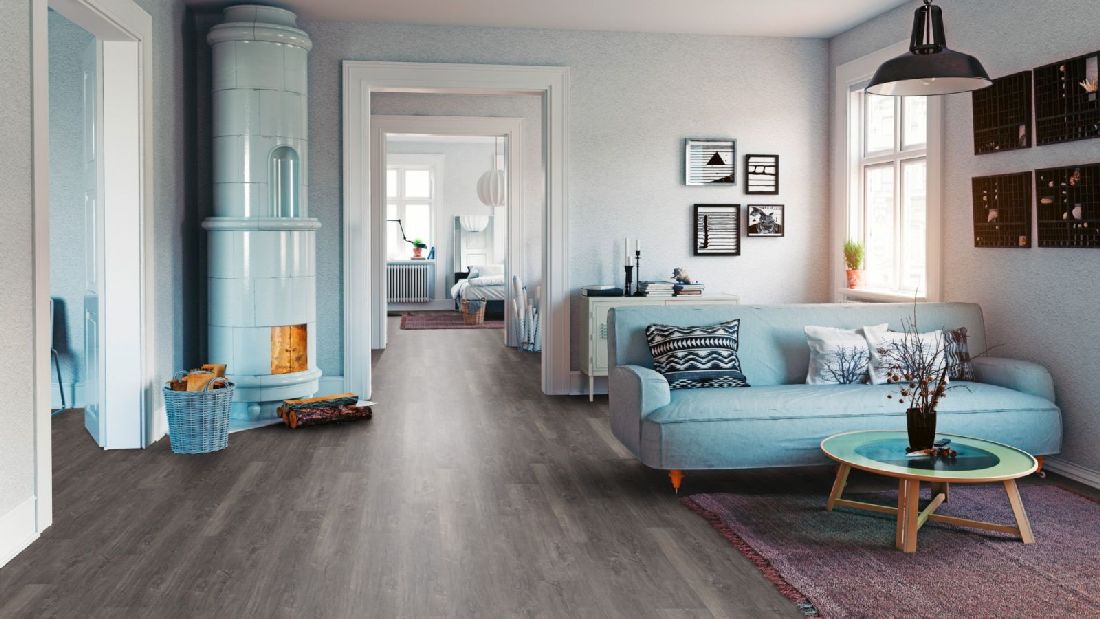 Skaben Design Rhino Click 55 smart Spanische Eiche Taupe 1-Stab Landhausdiele 4V Trittschalldämmung Raum8