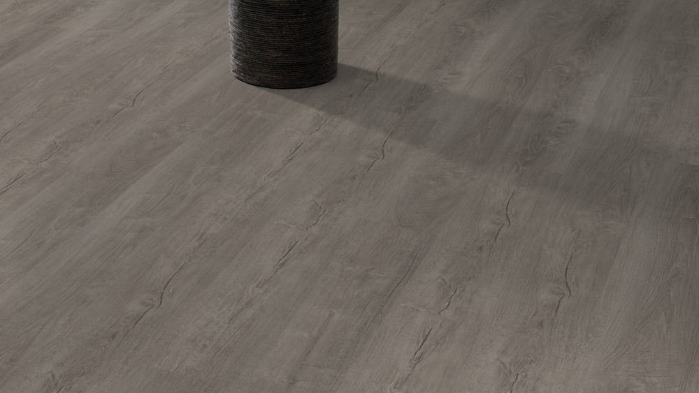 Skaben Vinylboden Design Rhino Click 55 Vintage Eiche Grau 1-Stab Landhausdiele 4V Trittschalldämmung