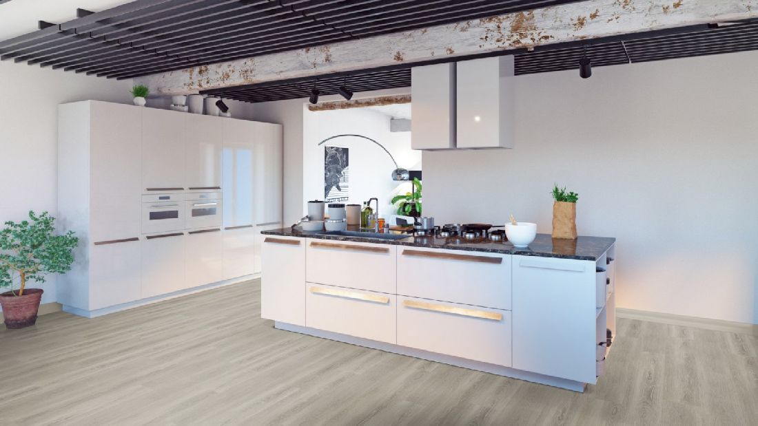 Skaben Design Rhino Click 55 XL Eiche Kristallgrau 1-Stab Landhausdiele XL 4V Trittschalldämmung Raum10