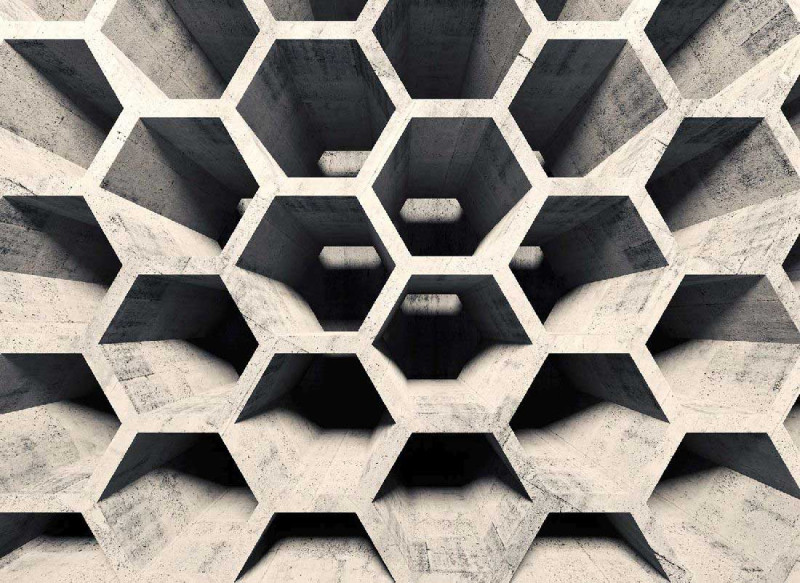 Skaben Fototapete 3D Concrete - Grau / Schwarz | 3D Betonoptik, Tapete D0478 main product photo