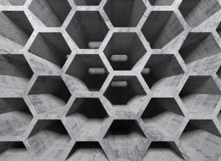 Skaben Fototapete 3D Concrete - Grau / Schwarz | 3D Betonoptik, Tapete