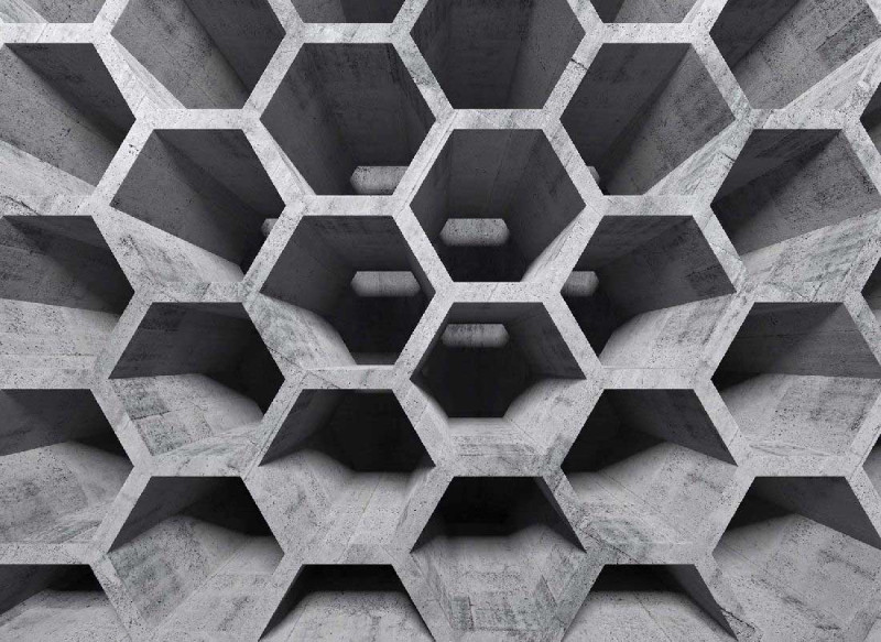 Skaben Fototapete 3D Concrete - Grau / Schwarz | 3D Betonoptik, Tapete D8378 main product photo