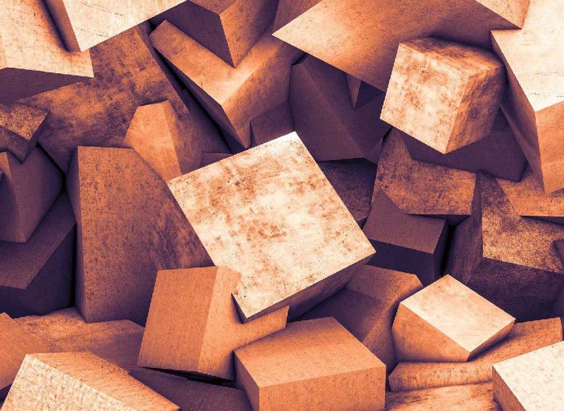 Skaben Fototapete 3D Concrete - Orange | 3D Betonoptik, Tapete main product photo