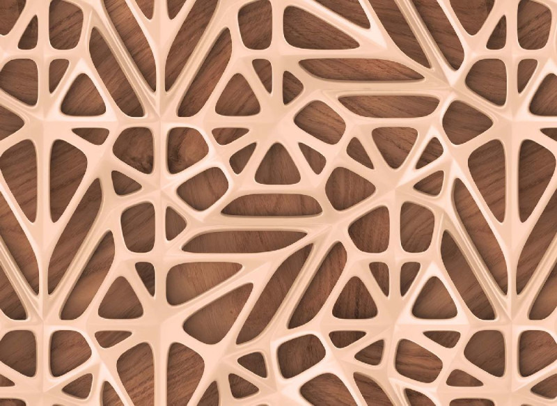 Skaben Wall mural 3D Wood - Beige / Brown | 3D wood look, Wallpaper main product photo