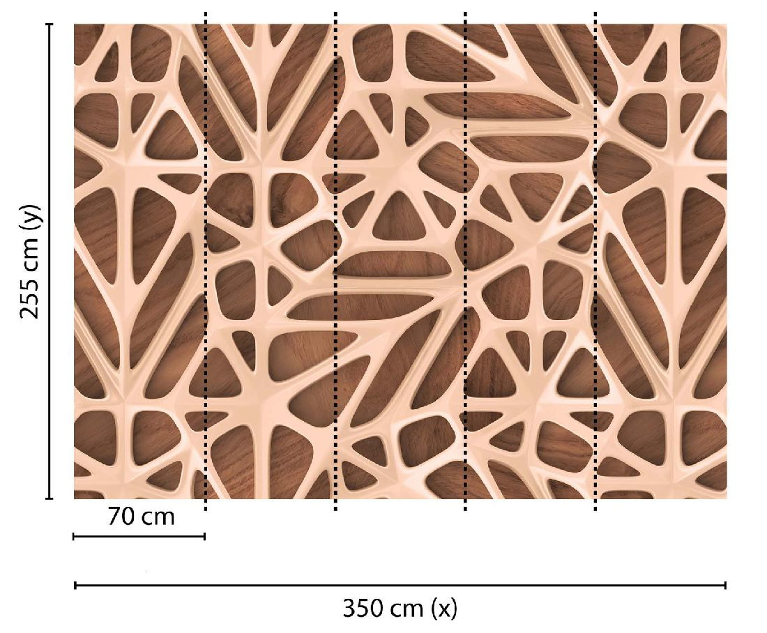 Skaben Fototapete 3D Holzoptik Beige / Braun Raum2