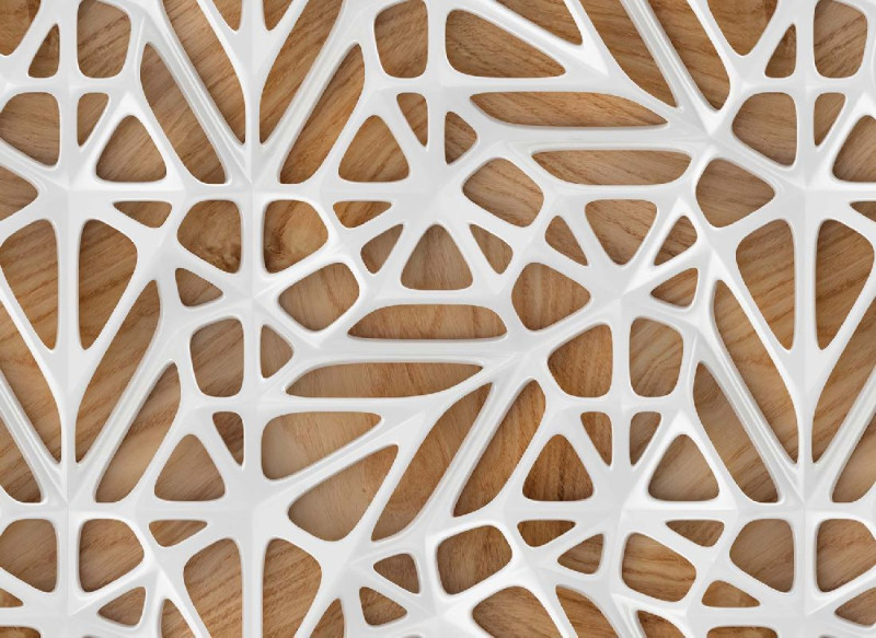 Skaben Wall mural 3D Wood - White / Brown | 3D wood look, Wallpaper main product photo