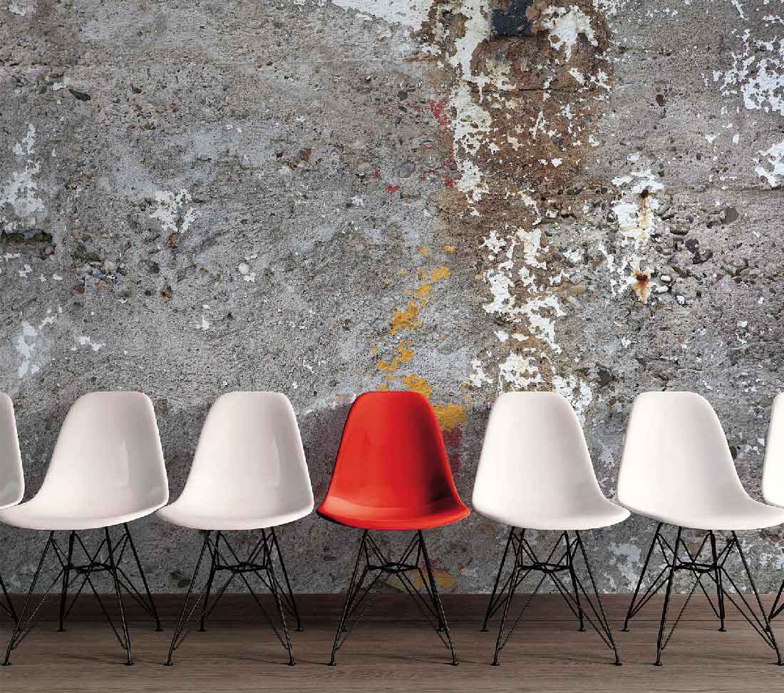 Skaben Fototapete Betonoptik Grau / Gelb Raum3