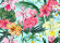Skaben Fototapete Blumen Flamingo Bunt / Blau Raum1