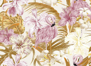Skaben wallpaper Flowers - Orange / Pink | flowers flamingo, jungle wallpaper