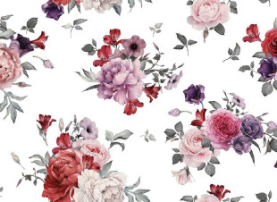 Skaben photo papier peint Flowers - rose / blanc | fleurs, roses papier peint