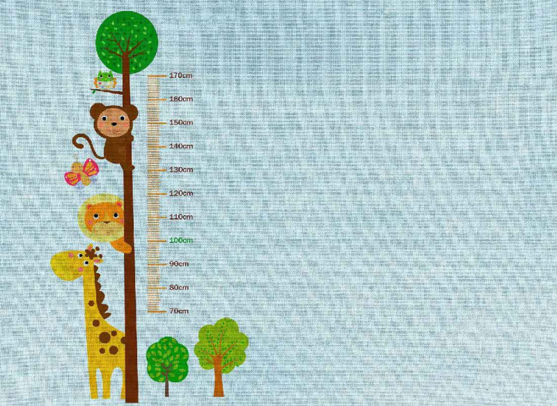 Skaben Wall mural Kids - Blue / Brown | Children's room, Lion, Butterfly, Tree, Animals Wallpaper main product photo