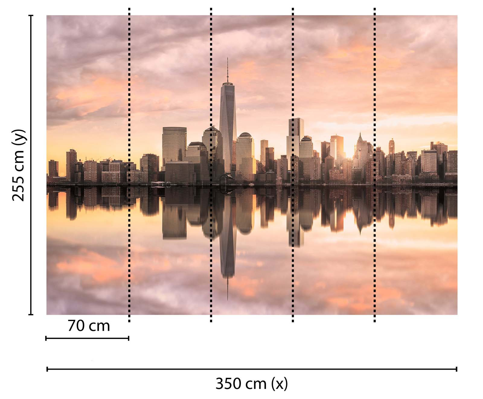 Skaben Fototapete Stadt New York Grau / Orange Raum2