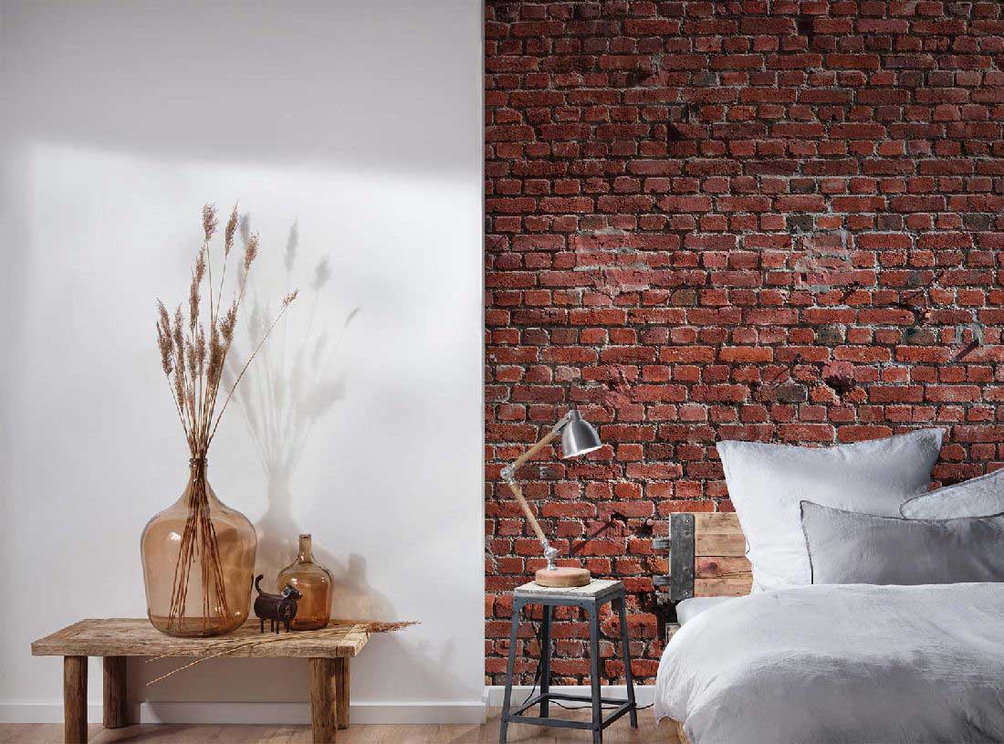 Skaben Fototapete Steinoptik Braun / Rot Raum3