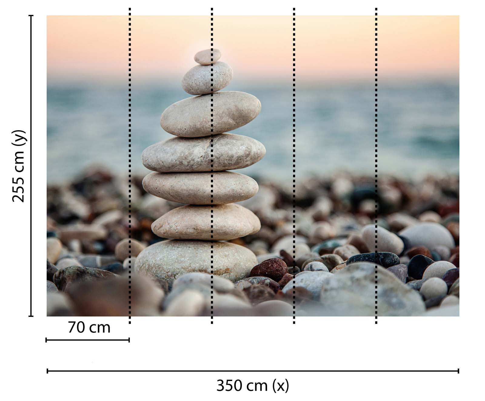 Skaben Fototapete Steinoptik Meer Grau / Blau Raum2