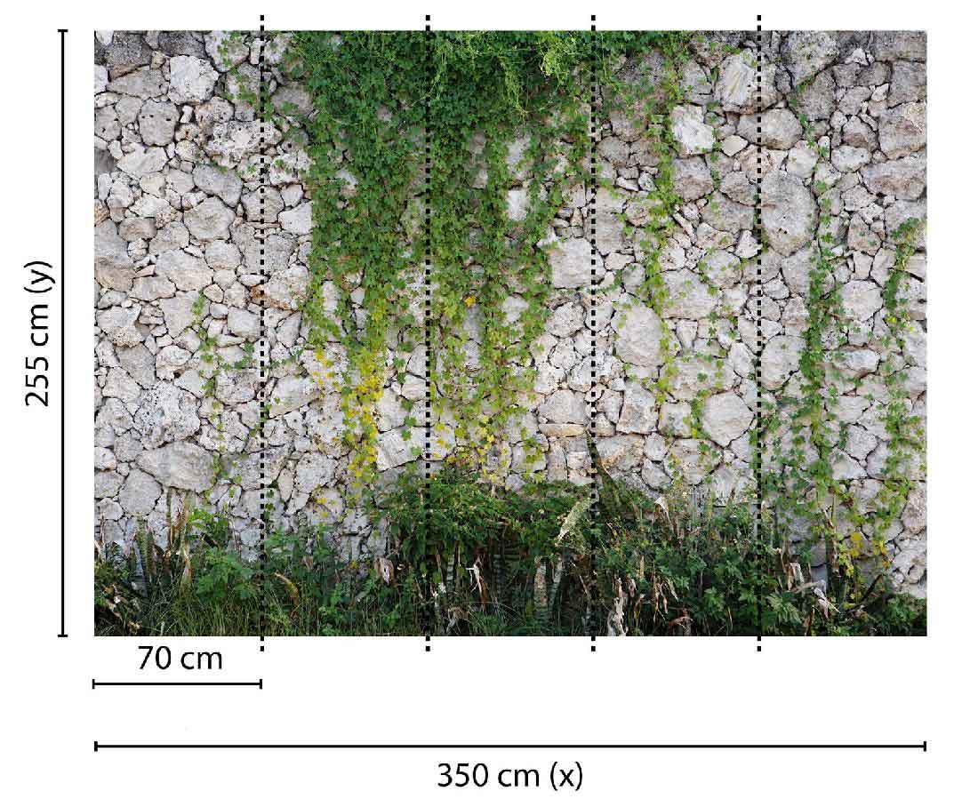 Skaben Fototapete Steinoptik modern Grün / Grau Raum2