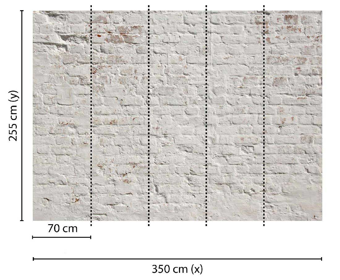 Skaben Fototapete Steinoptik Weiß / Grau Raum2