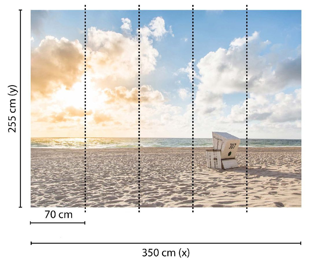 Skaben Fototapete Strand Ostsee Braun / Blau Raum2