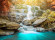 Skaben Fototapete Wasserfall Wald Blau / Grau Raum1