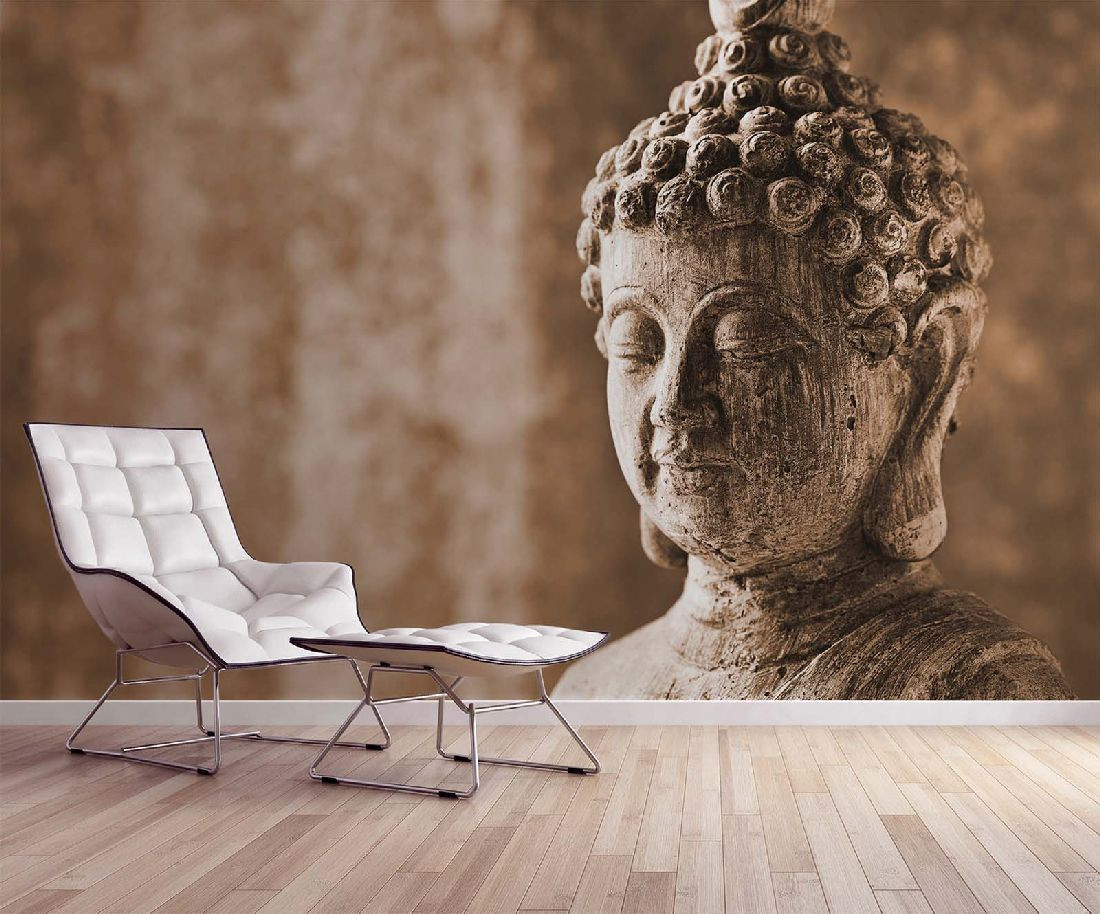 Skaben Fototapete Wellness Buddha Braun / Grau Raum3