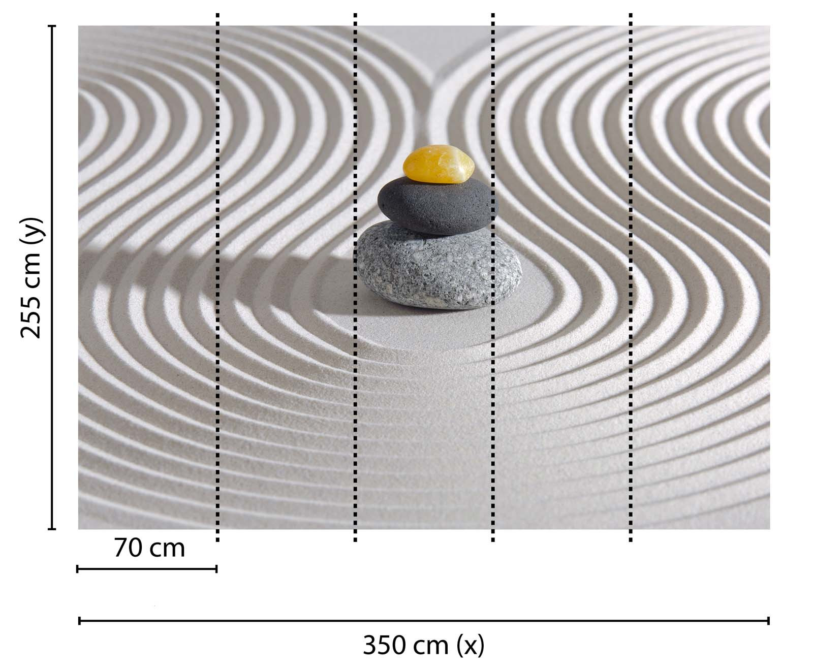 Skaben Fototapete Wellness Steinoptik Gelb / Grau Raum2