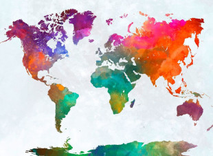 Skaben wallpaper World - colorful / gray | world map wallpaper