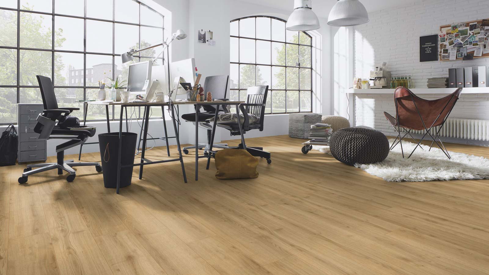 Skaben Laminat Durable Eiche Hellbraun 1-Stab Landhausdiele 4V Raum6