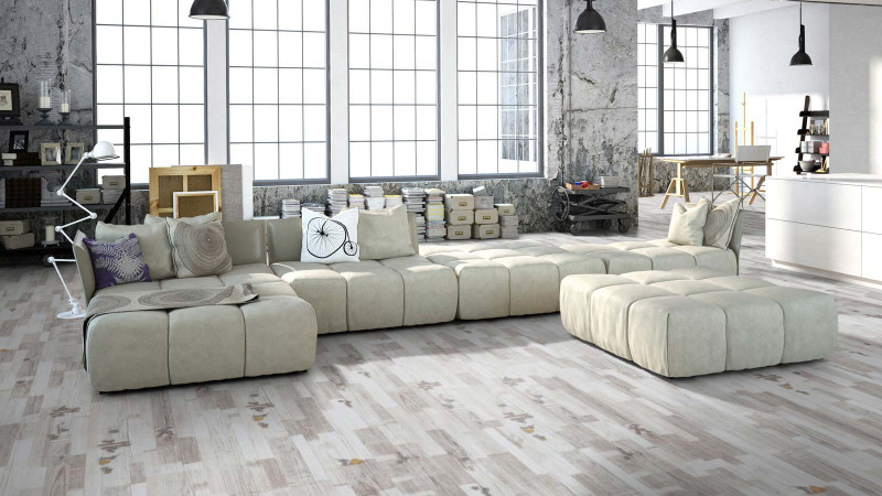 Skaben Laminate Flexi Plus Oak White Mice 3-strip main product photo