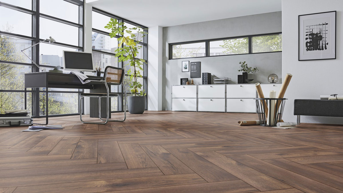 Skaben Laminat Herringbone Eiche Cadiz Fischgrät 4V Raum6