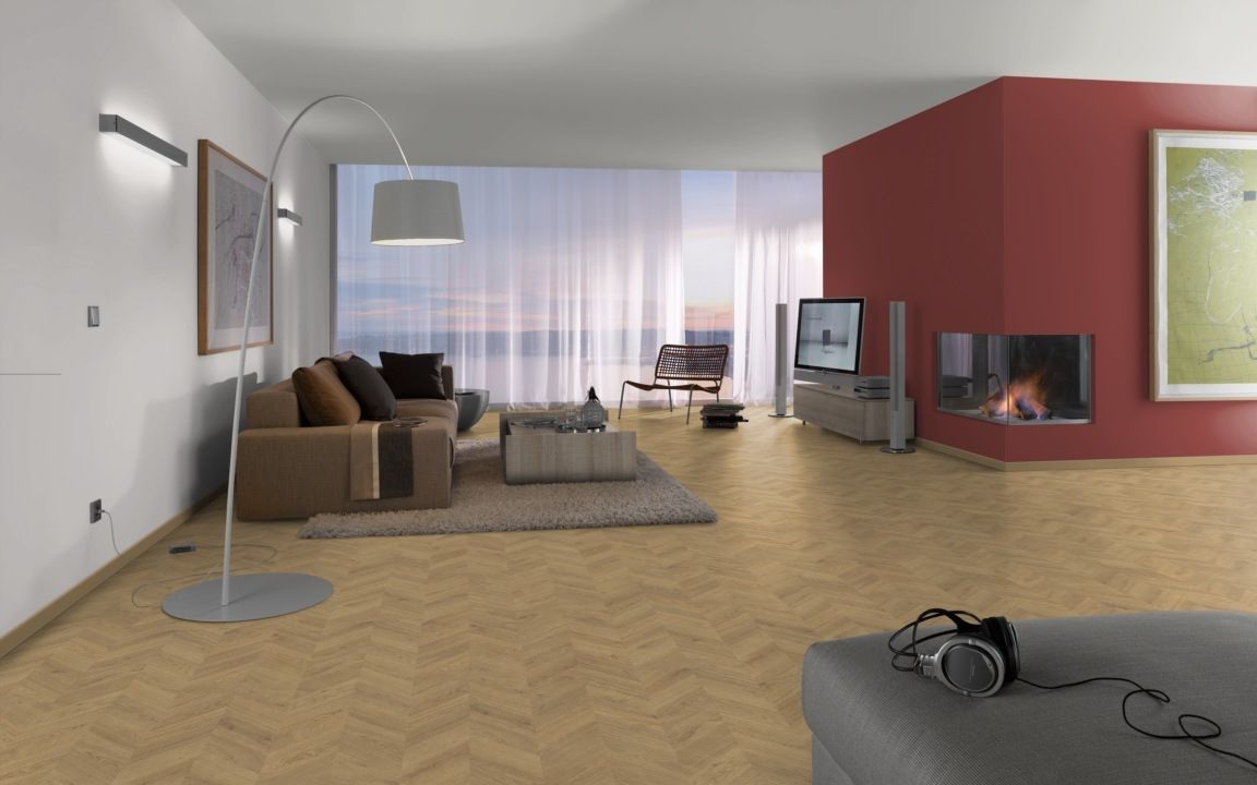 Skaben Laminat Herringbone Eiche Hell Chevron französisches Fischgrät R5