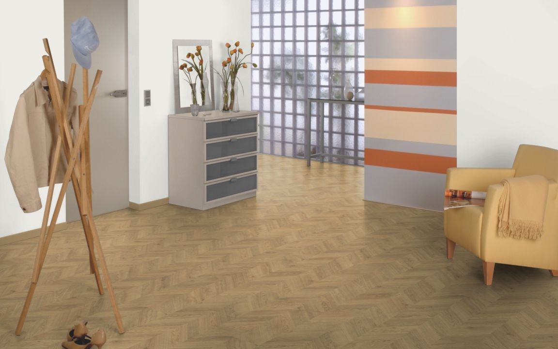 Skaben Laminat Herringbone Eiche Hell Chevron französisches Fischgrät R6