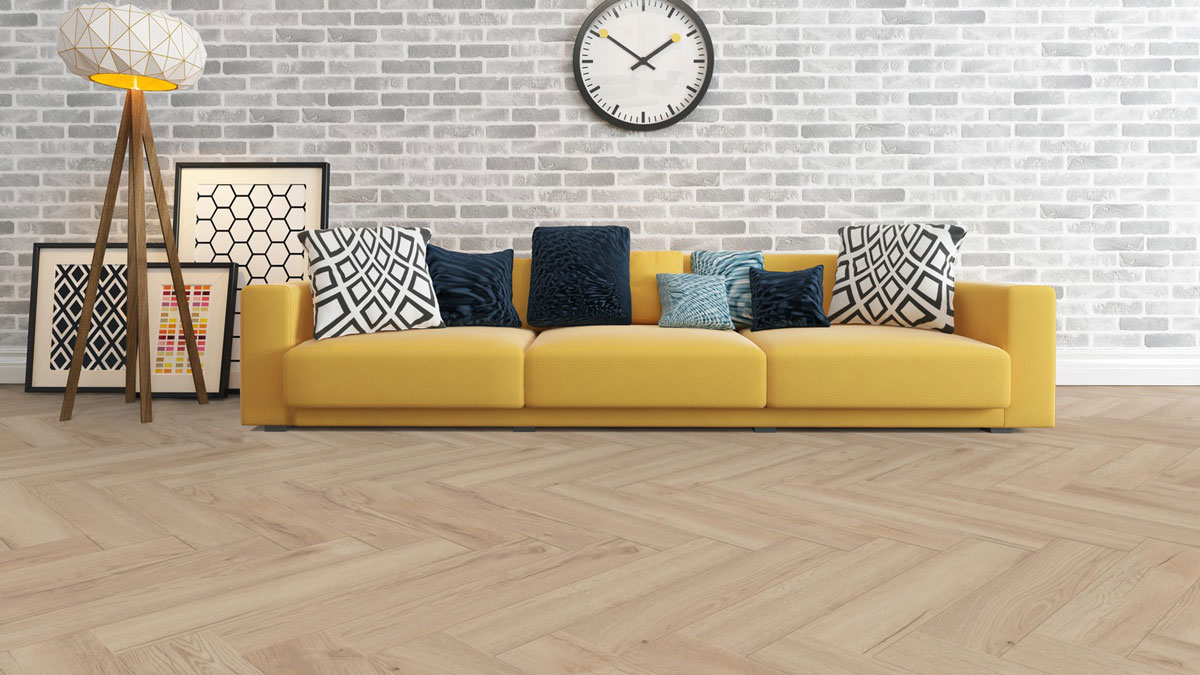 Skaben Laminat Herringbone Eiche Toledo Fischgrät 4V Raum6