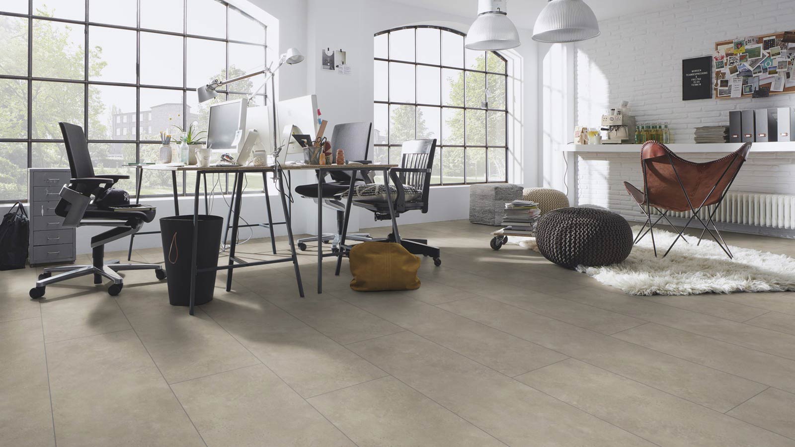 Skaben Laminat XXL Plus Stein Beige Fliesenoptik M4V Raum6