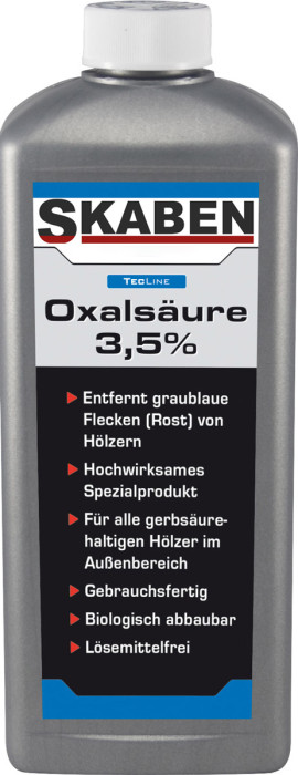 Skaben Oxalsäure zum Entfernen von Oxidationsflecken (Rost) auf allen gerbsäurehaltigen Hölzern 1 L main product photo