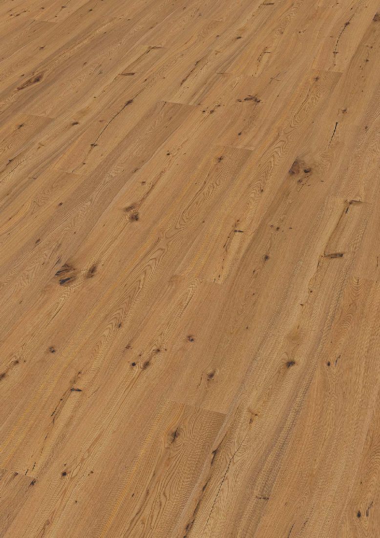 Skaben Parkett Bremen Eiche Astig gebürstet geölt Landhausdiele 3mm 2V Raum1