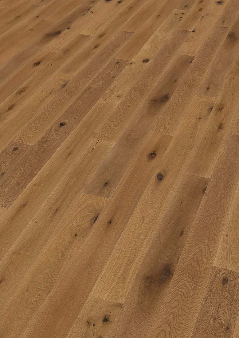 Skaben Parkett Bremen Eiche Astig gebürstet geölt Landhausdiele 4mm 2V Raum1