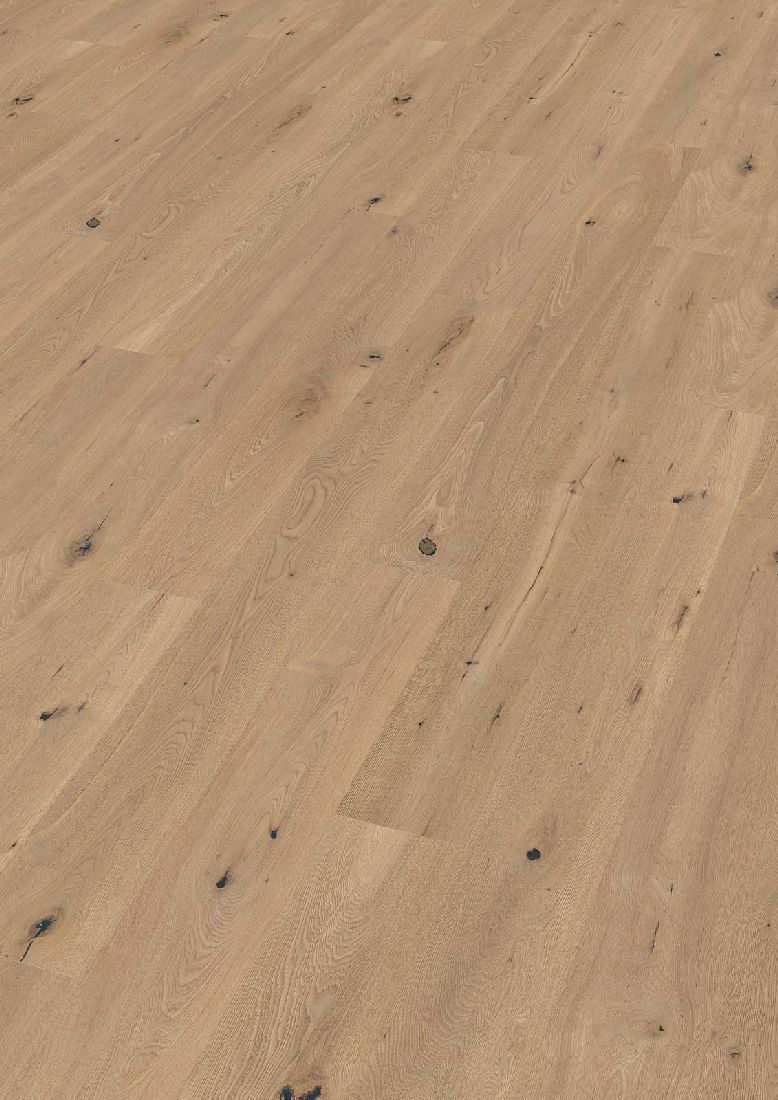 Skaben Parkett Bremen Eiche Astig gebürstet geölt (Rohoptik) Landhausdiele 3mm 4V Raum1