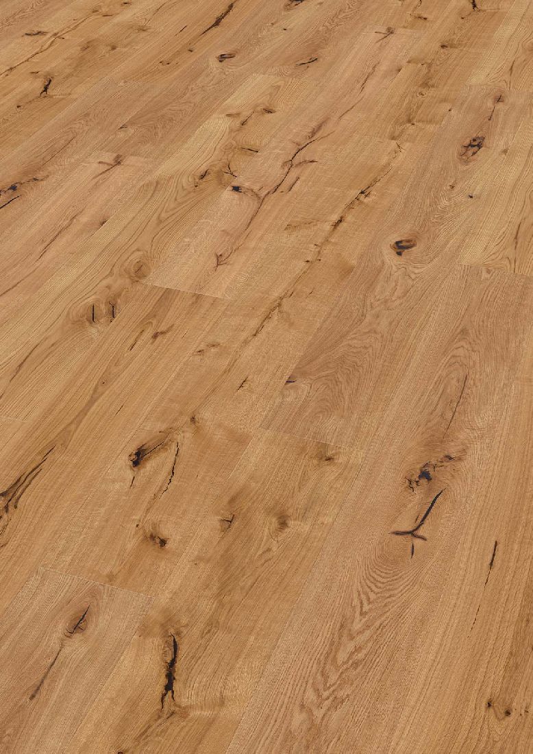 Skaben Parkett Bremen Eiche Astig handgehobelt geölt Landhausdiele XL 4mm 4V Raum1