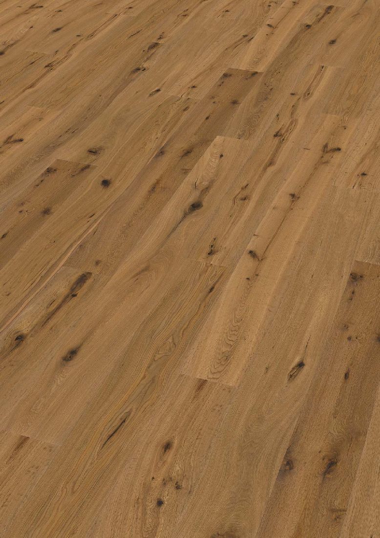 Skaben Parkett Bremen Eiche Astig handgehobelt geräuchert, geölt Landhausdiele 3mm 4V Raum1