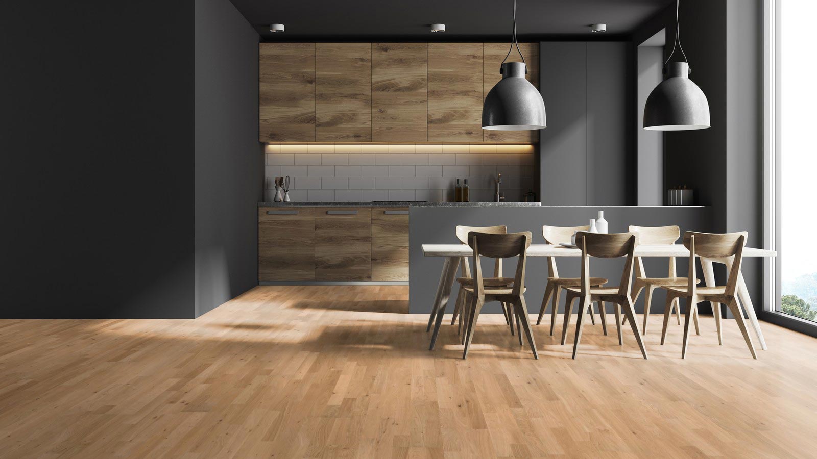 Skaben Parkett Bremen SB Eiche Astig gebürstet gebürstet, geölt Schiffsboden 3mm Raum5