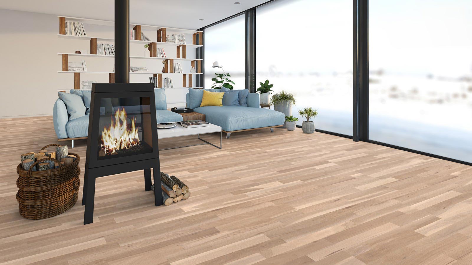 Skaben Parkett Bremen SB Eiche Country weiß, matt versiegelt Schiffsboden 3mm Raum8