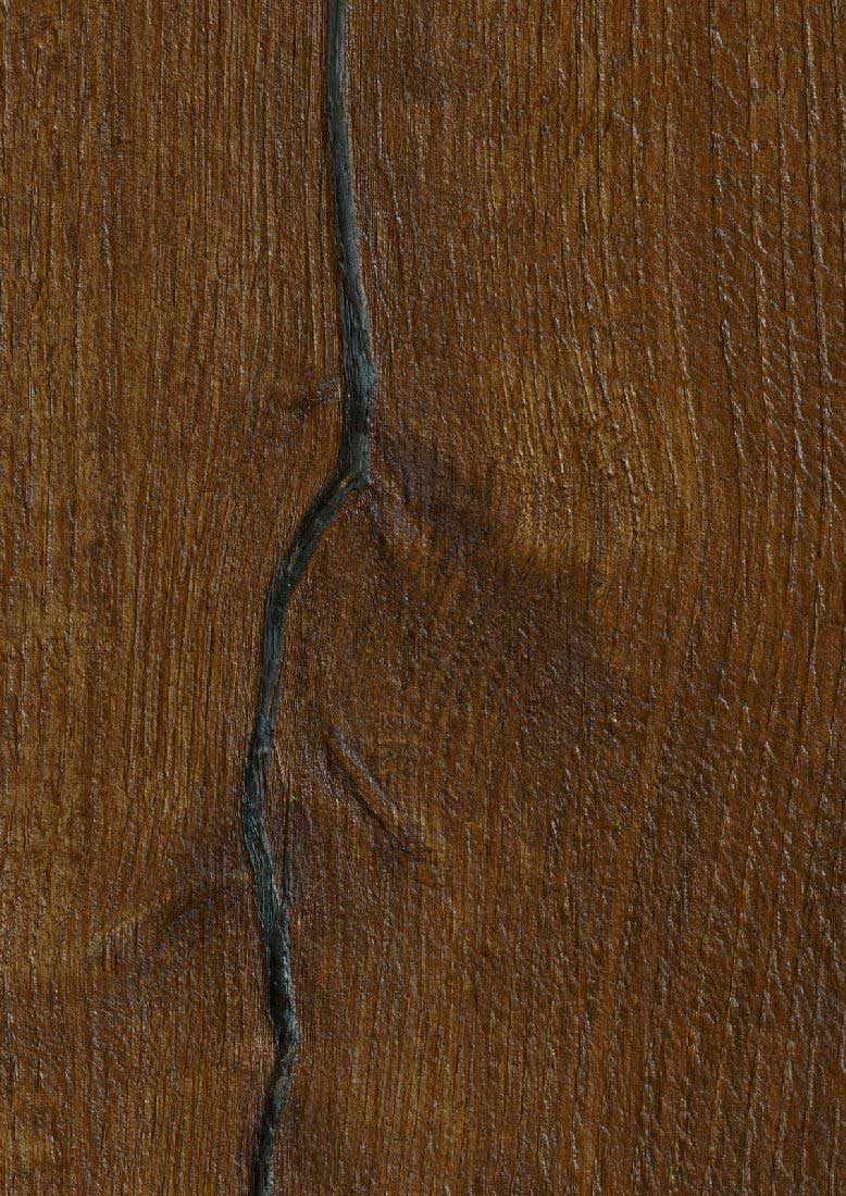 Skaben Parkett Bremen XXL Eiche Rustikal tief gebürstet, Längsrisse dunkel geräuchert, geölt Breitdiele XXL 4mm 4VM Raum2