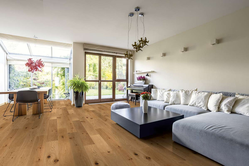 Skaben Parquet Classic Chêne Metz Naturel rustique noueux brossé huilé 1 frise 2V main product photo