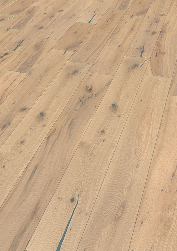 Skaben Parkett Classic Eiche Nizza Weiß sehr rustikal gebürstet geölt 1-Stab Landhausdiele 4V Raum1