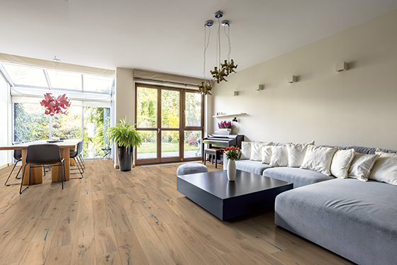 Skaben Parquet Classic Chêne Nizza Blanc très rustique brossé huilé 1 frise 4V main product photo