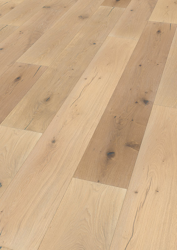 Skaben Parkett Gallant Eiche Brest Weiß rustikal gebürstet geölt 1-Stab Landhausdiele 4V Raum1