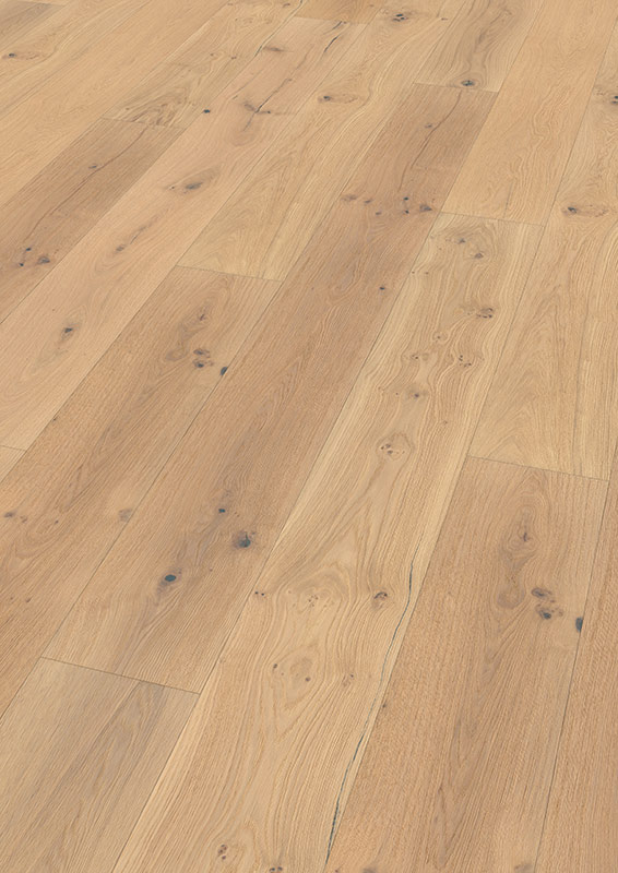 Skaben Parkett Gallant Eiche Pau Weiß rustikal gebürstet geölt 1-Stab Landhausdiele 4V Raum1