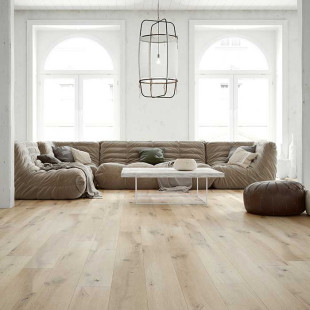 Skaben engineered wood flooring Premium 1-plank wideplank oak Unique natural oiled white brushed 4V 2,20 m