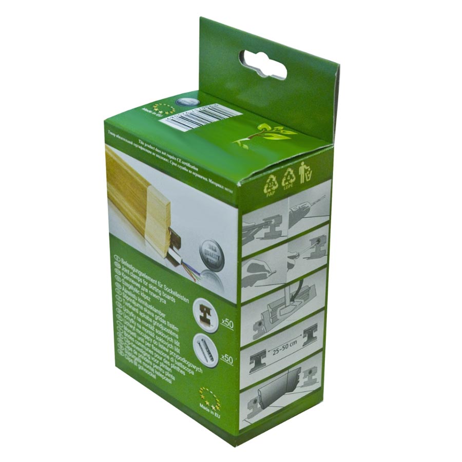 Skaben Premium Cubus Clips de zócalo de metal Clips de fijación Clip de zócalo 50 piezas